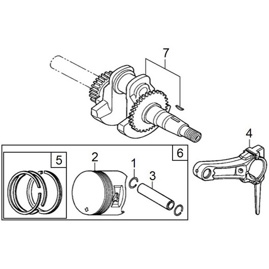 Поршень, шатун и коленвал Champion GG3301 после 2019г.